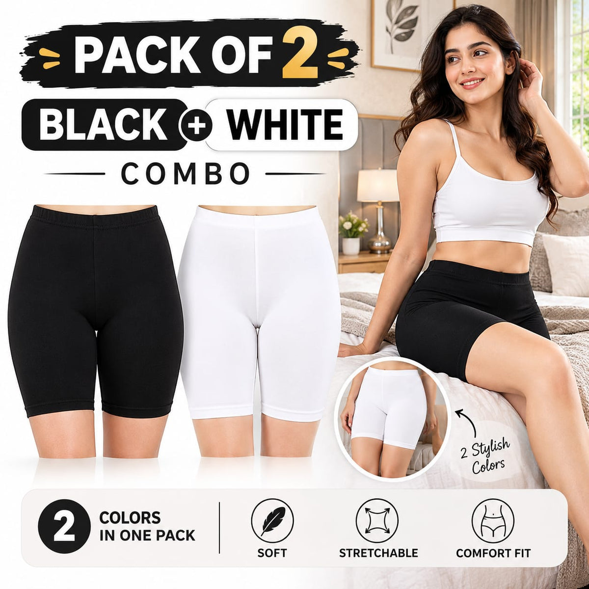 Under Skirt Shorts for Women & Girls Under Dress Shorts High Waist Stretchable Skin Fit Shorties Tights for Women & Girls Cycling Shorts for Women Shorts Biker Bicycle Shorts